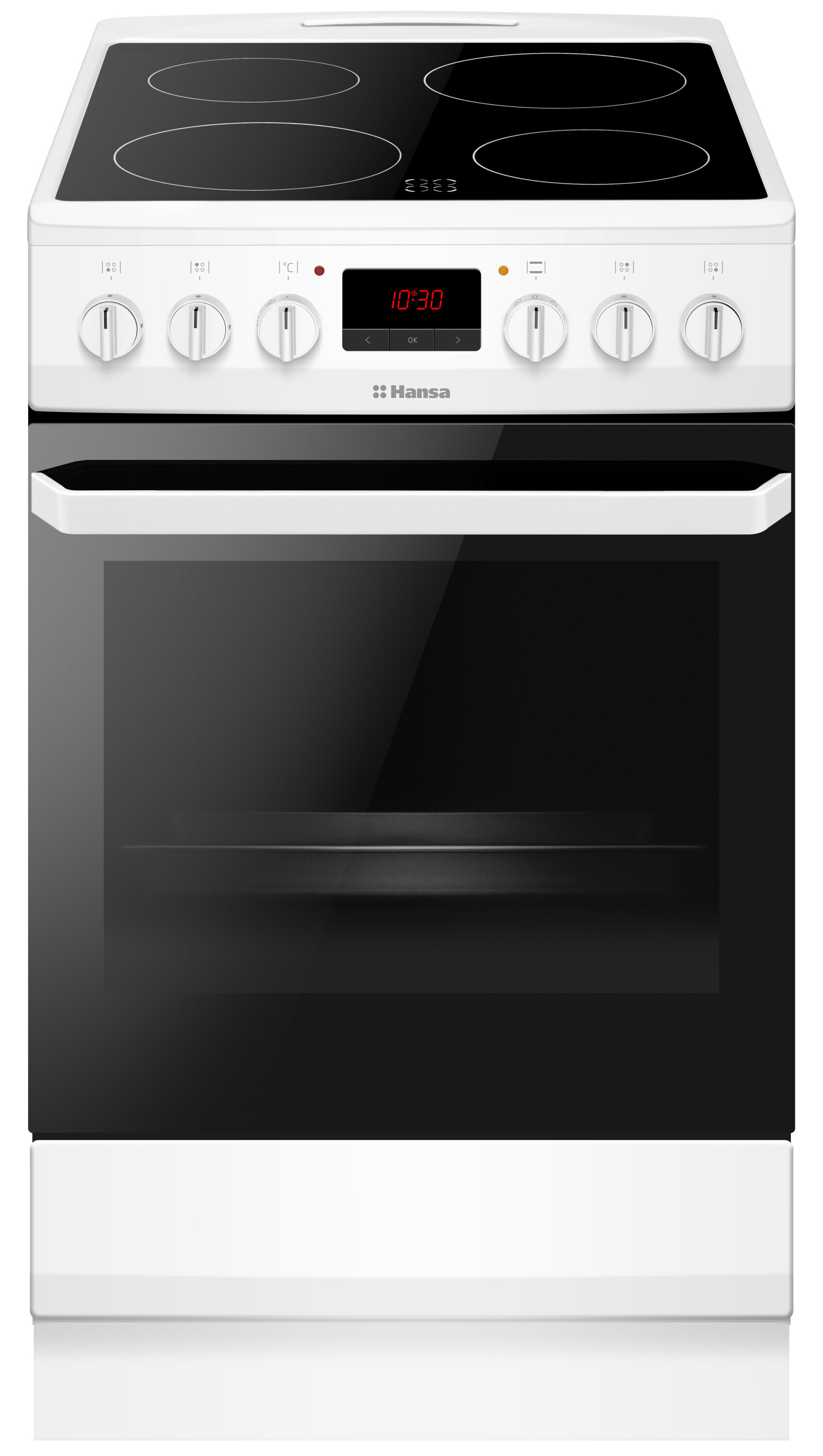 Freestanding cooker with ceramic hob