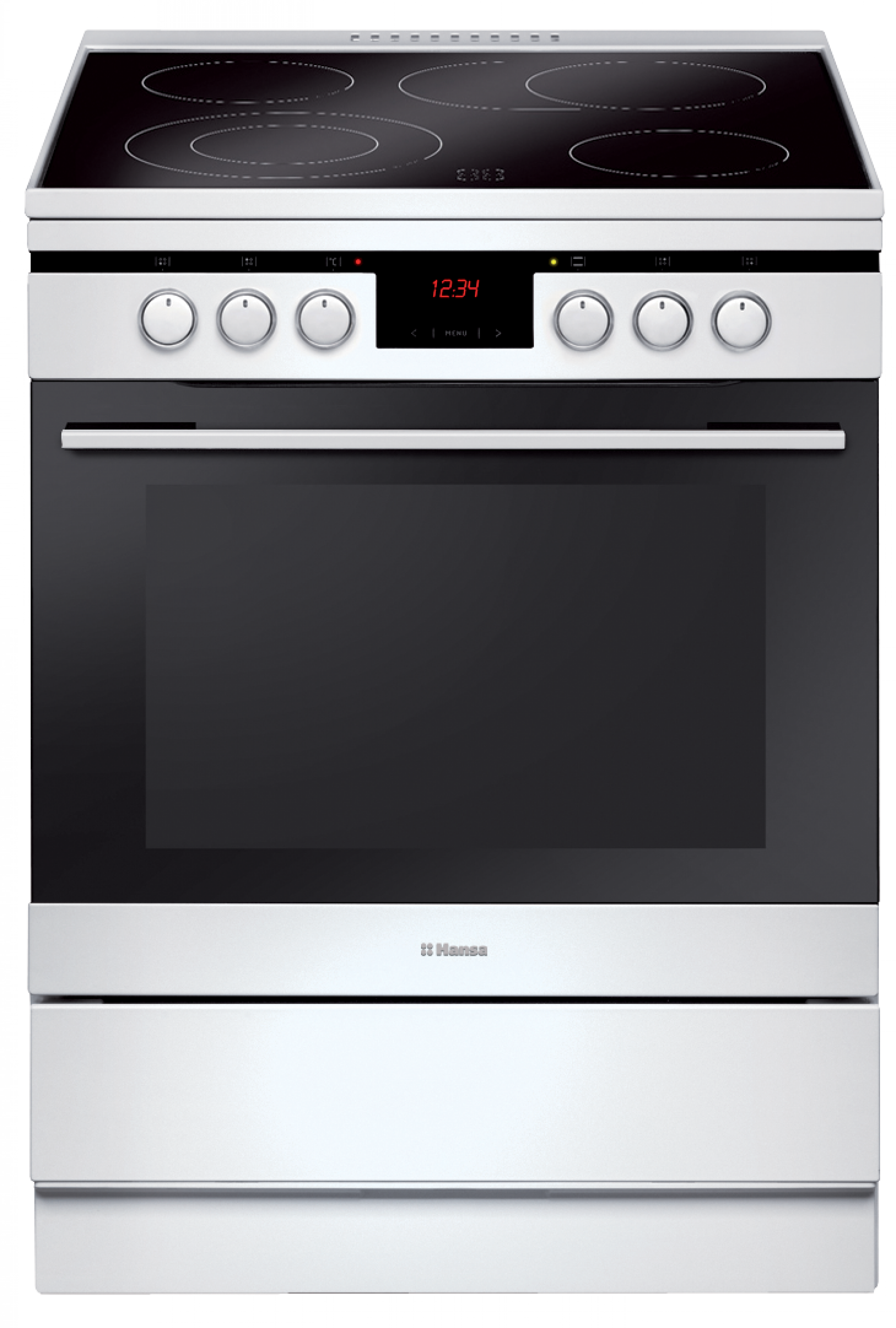 Freestanding cooker with ceramic hob