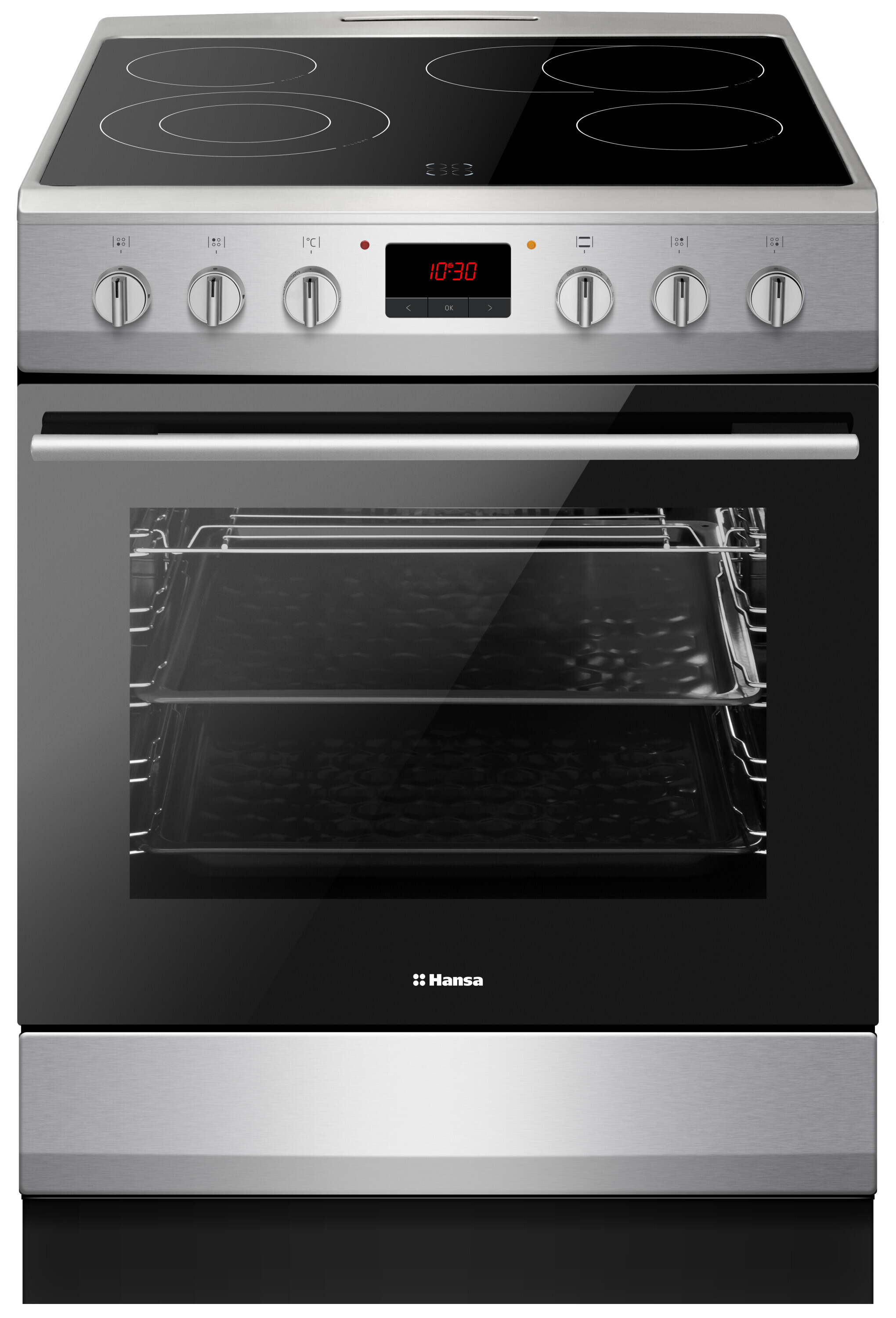 Freestanding cooker with ceramic hob