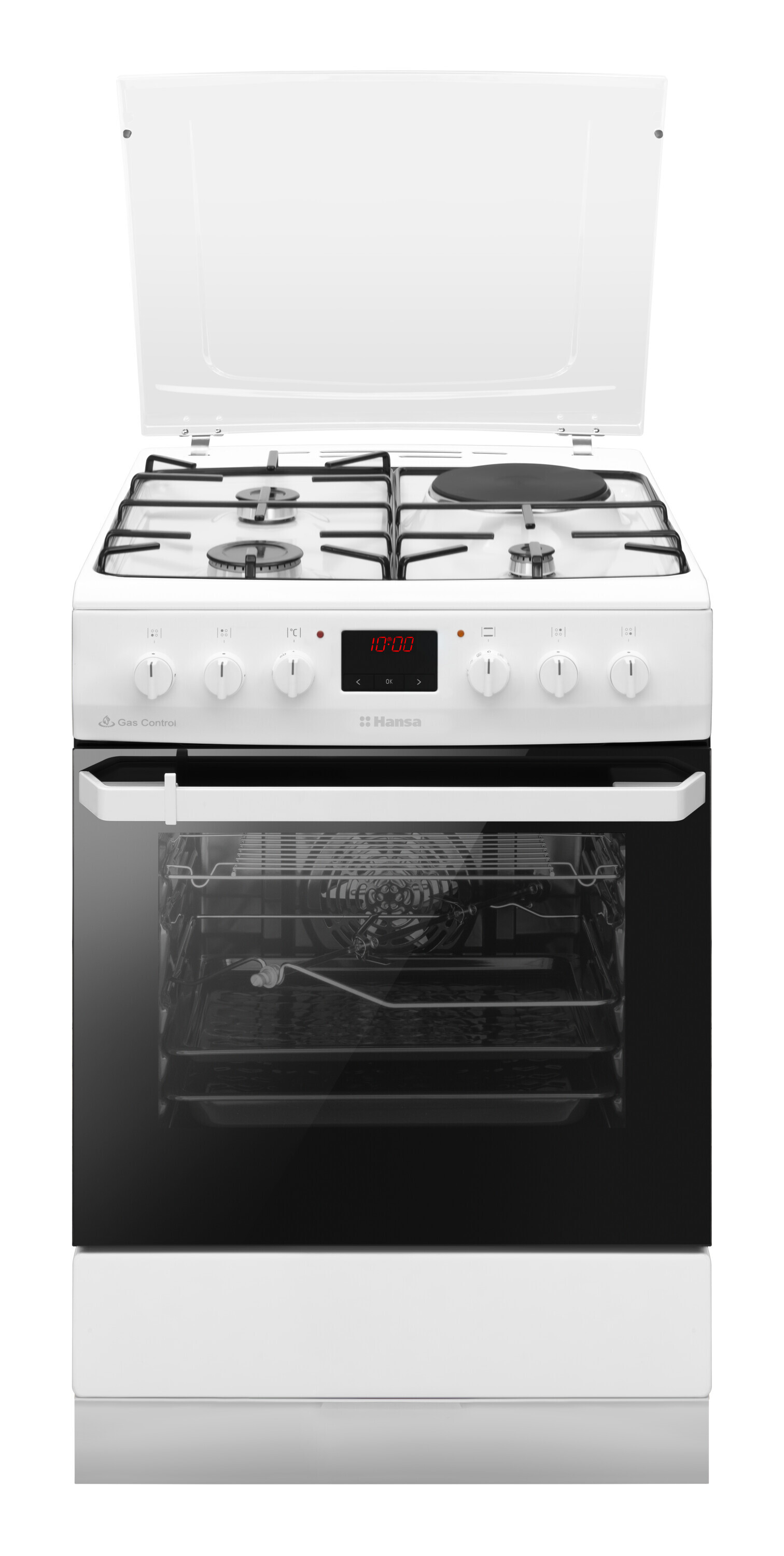 Freestanding cooker with mix hob