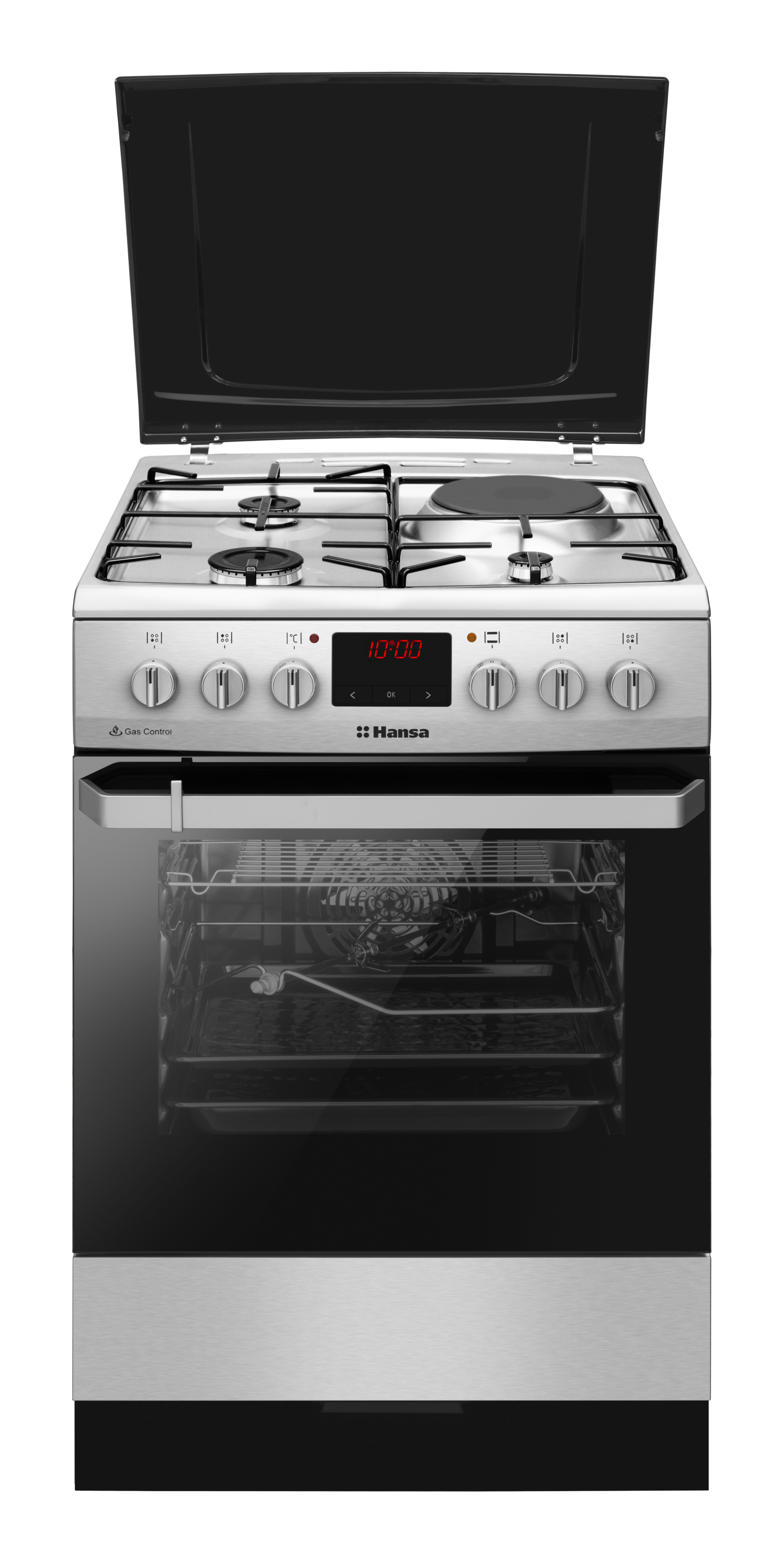 Freestanding cooker with mix hob