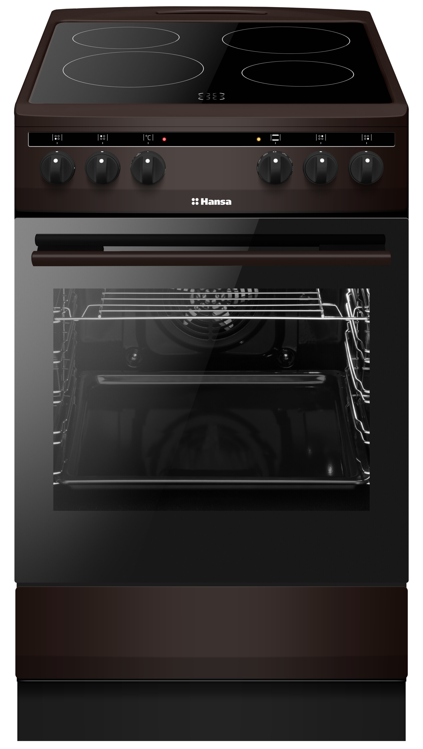 Freestanding cooker with ceramic hob