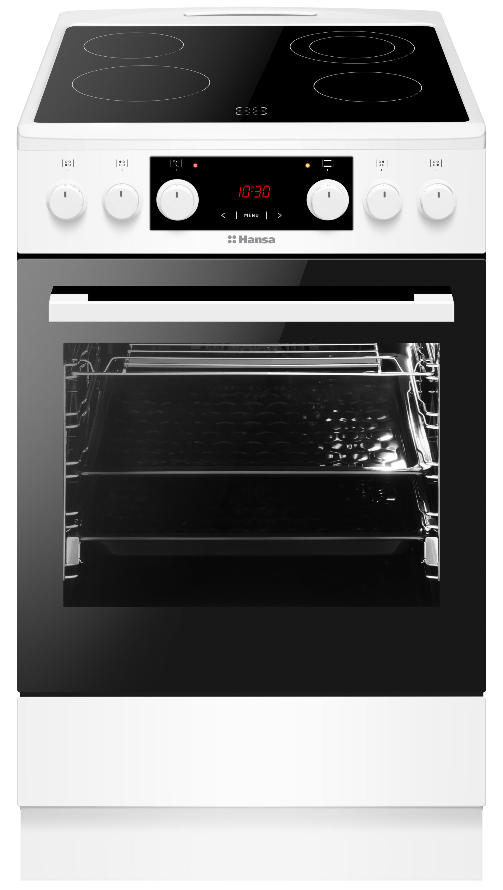 Freestanding cooker with ceramic hob