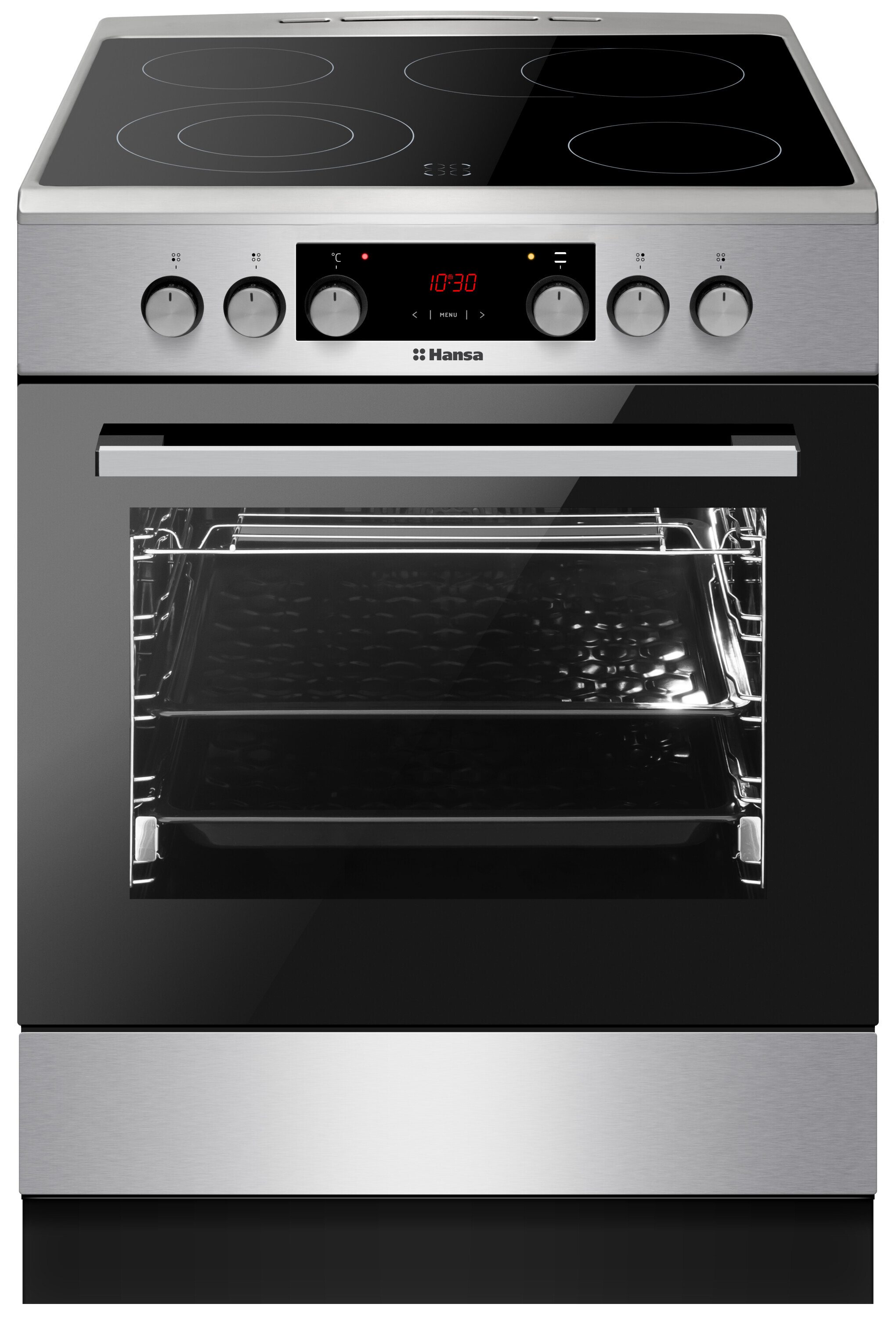 Freestanding cooker with ceramic hob