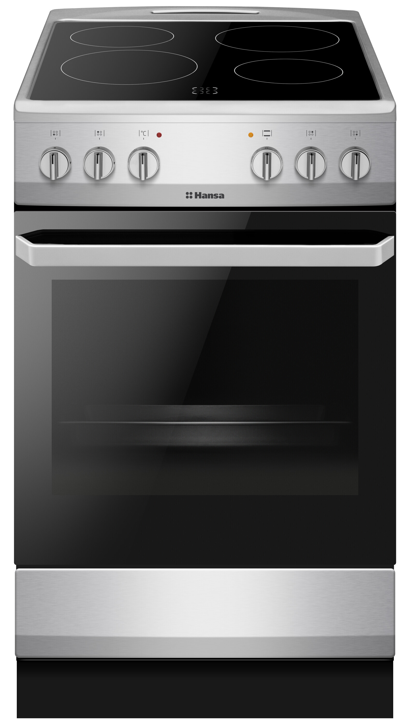 Freestanding cooker with ceramic hob