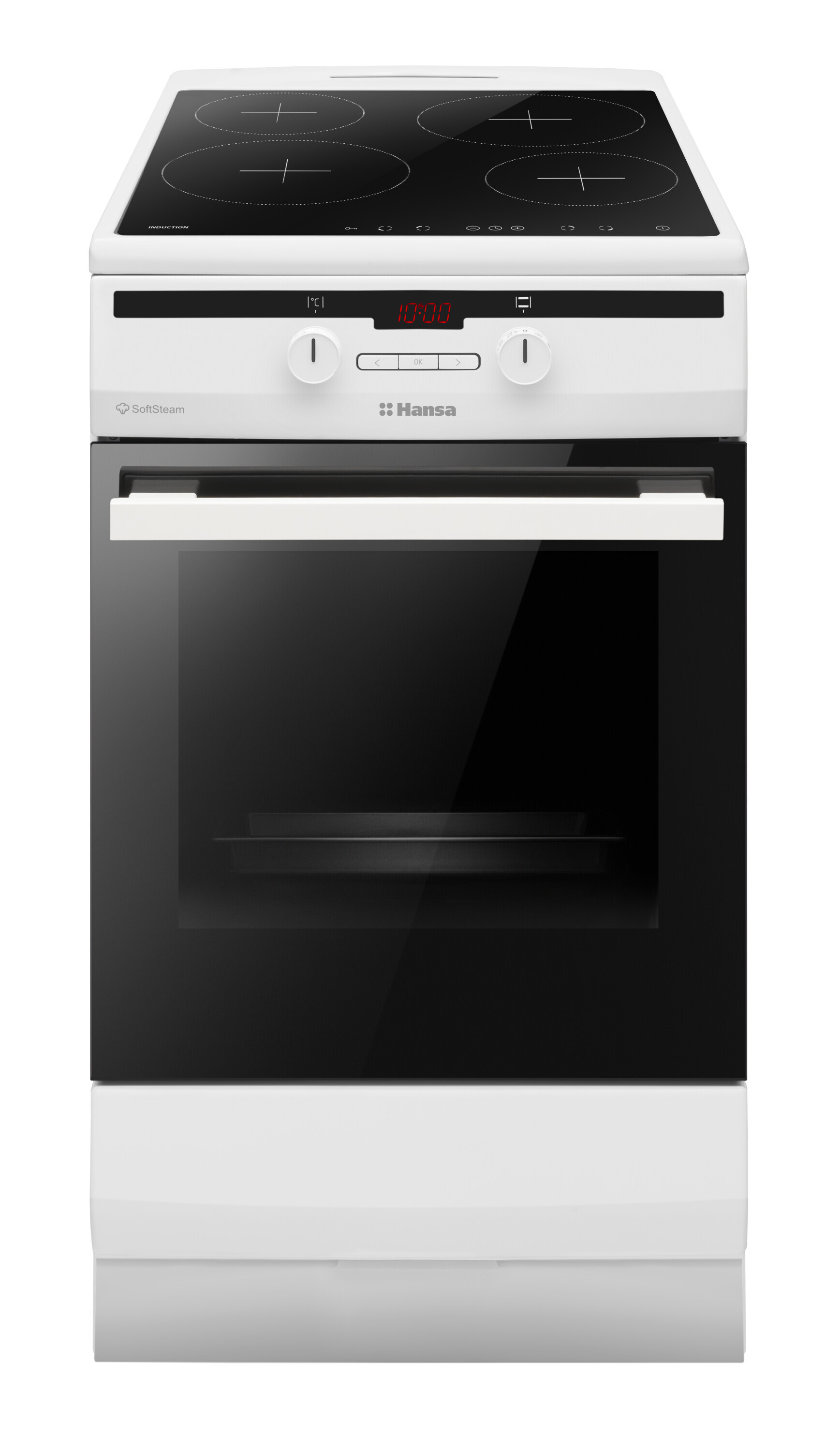 Freestanding cooker with induction hob